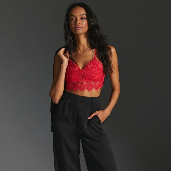 New Anthropologie The Viviette Lace Bra Top light red size M or L ⭐️⭐️⭐️ - Picture 8 of 16